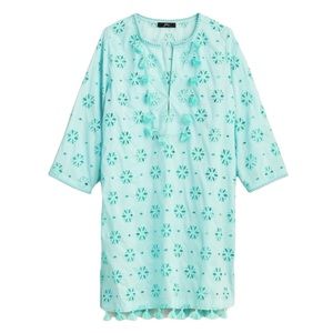 J. Crew Eyelet Bib Tunic Cover Up in Pale Mint Size Small NWT